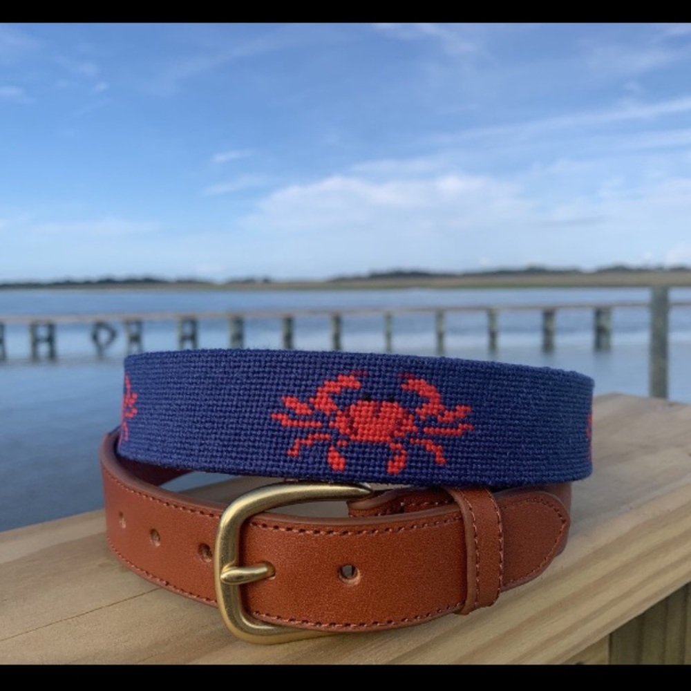 Needlepoint Crab Belt Brand New!